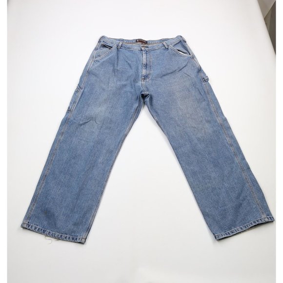 Vintage 90s Ralph Lauren Mens 36x30 Distressed Spell Out Baggy Wide Leg Jeans